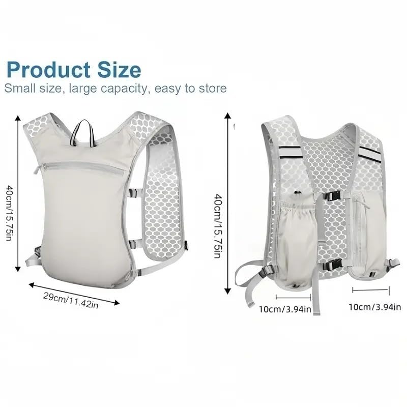 Sports Running Vest - Lightweight Breathable Anti-Bounce Storage Gear with Compartments for Trail Running Outdoor Sports