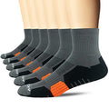 AKOENY Men's Athletic Quarter Socks 6-Pack - color: Graphite Grey