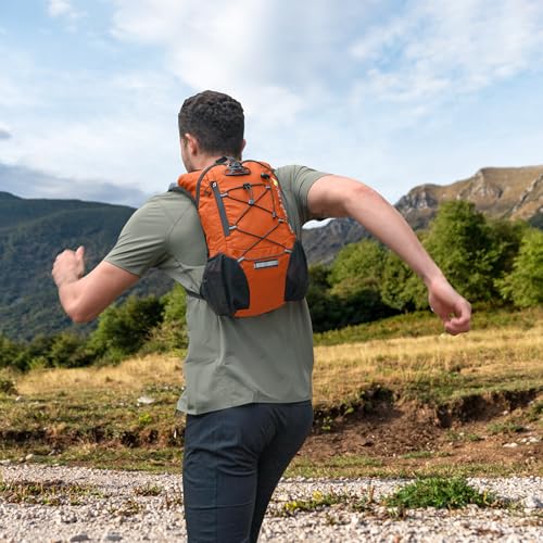 Lightweight Hydration Backpack, Running Backpack with 2L Water Bladder - color: Orange