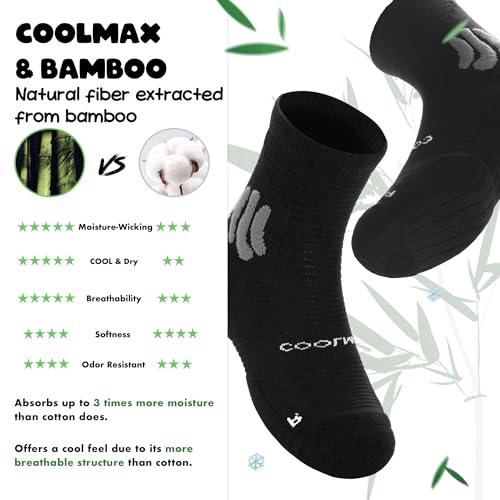 BRISIRA Coolmax Bamboo Viscose Kids Compression Socks for Youth Boys Girls - color: Black-3pack, size: Small
