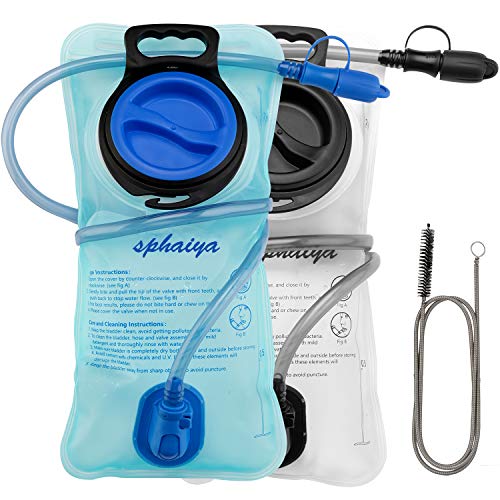 2 Pack Hydration Bladder 2L-3L with Cleaning Brush - Wide Opening, Leak Proof Water Reservoir for Hiking Cycling Running Camping Backpack - BPA Free - color: 2L-Blue+white