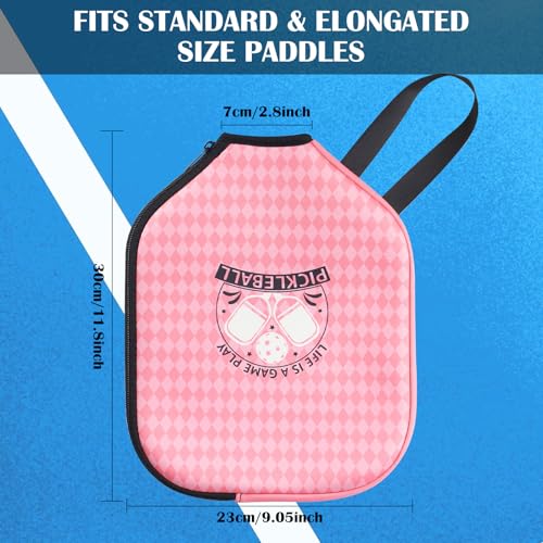 Pickleball Paddle Cover, Neoprene Sleeve 11.8 x 9.05 in - color: Pink 1 Pc