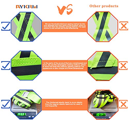 AYKRM 9 color High Visibility Reflective Vest Running Gear High Vis Adjustable Safety Vest - color: Orange
