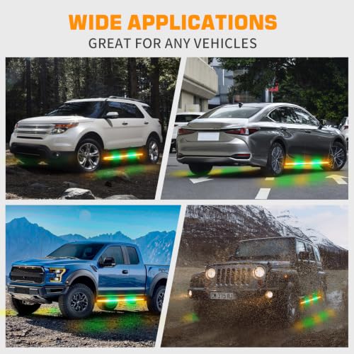 XRIDONSEN 2PCS 60 inch Running Board Lights Truck Strobe Lights - color: Amber/Green