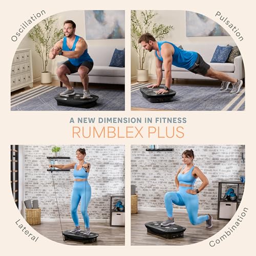 Lifepro Rumblex 4D Vibration Plate Exercise Machine with 7 Training Modes - color: Black, size: Plus