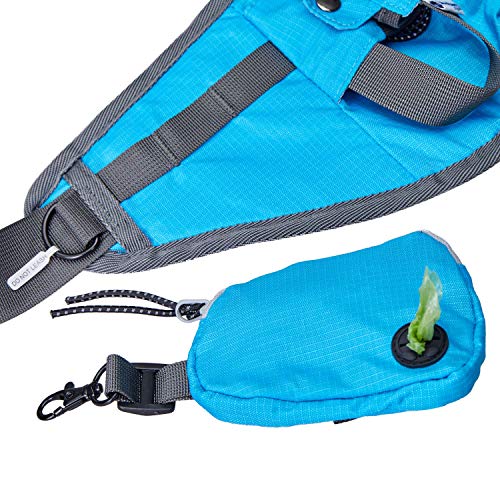 Blueberry Style Blue Bumbag Waist Bag Fanny Pack for Walking Running - Built-in Poop Bag Holder, Dog Treat Pouch, Adjustable Waistband, and Bottle Holder - color: 1 Pack Waist Bag - Blue