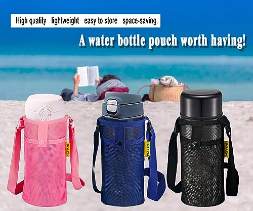 Mesh Sling Bag for Water Bottle, Snacks, Dog Gear, Beach, Personal Items - color: pink & black&blue
