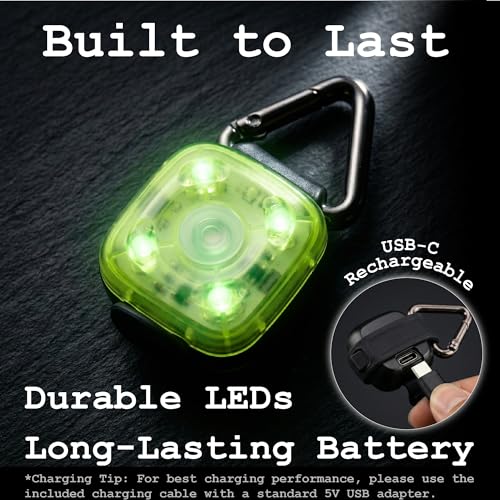 Dog Collar Light, Rechargeable LED Dog Safety Light for Night Walking, Clip-On or Strap-On Pet Light for Collar, Harness and Leash, High Visibility, Water-Resistant, USB-C, Yellow - color: Yellow