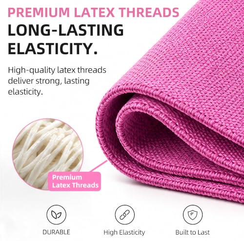 Fabric Resistance Bands for Working Out, 4-Pack for Legs, Glutes & Hips - color: Pink 4-Pack