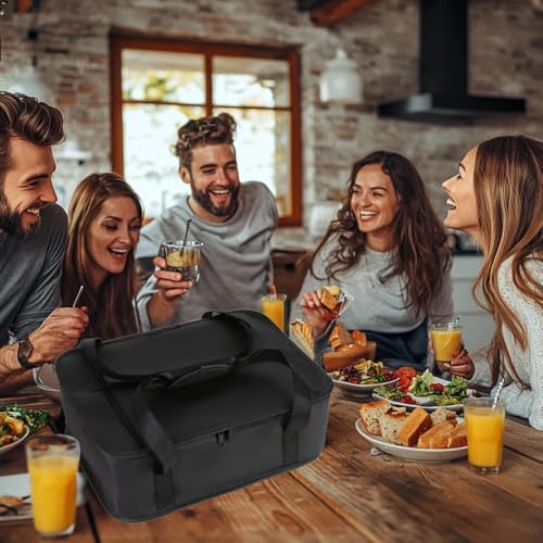 Bodaon Insulated Casserole Carrier Bag for Hot or Cold Food Transport Black - color: Black