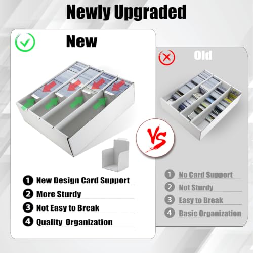 4 Row Trading Card Storage Box, 2 Pack 3200 Count Supporters&Divider white - size: 2 piece 12in for Standard