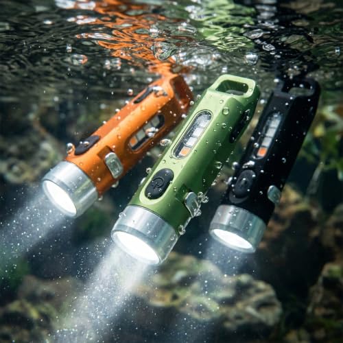 M1 Mini EDC Keychain Flashlight Clip-on Light Portable Signal Safety Lamp - color: Army green