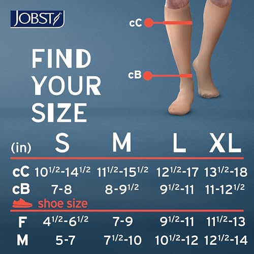 JOBST ACTIVA Opaque Compression Socks, 15-20 mmHg, Knee High - color: Silky Beige, size: Medium