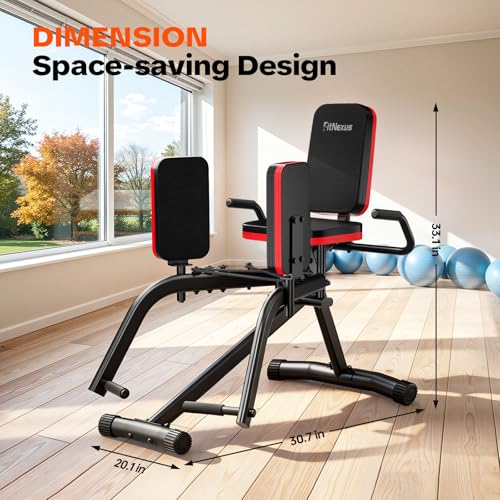 Hip Abductor Machine for Women/Men, Compact Glute Machine & Leg Exercise Equipment with Resistance Band, 6-Level Adjustable Booty Builder for Home Gym, Ultra Quiet, 360° Adjustable Leg Pads