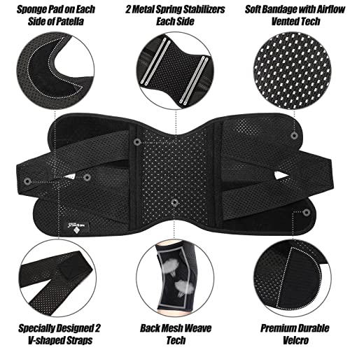 NEENCA Adjustable Knee Brace, Compression Knee Support with Air Mesh Fabric - color: Black, size: Small