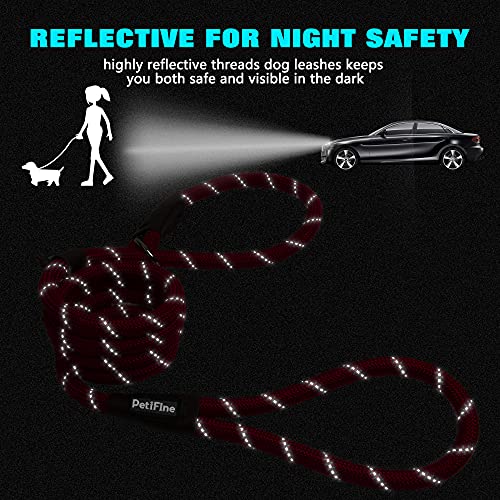PetiFine Slip Lead Dog Leash Reflective, 6FT x 3/8" Heavy Duty Slip Leash - color: Red, size: 3/8" x 6 FT