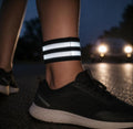 2 Pc Reflective Arm Bands Leg Straps for Running Cycling Night Safety Black