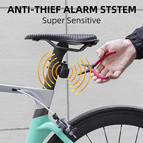 ROCKBROS 115dB Bike Alarm with Remote Motion Sensor Anti-Theft 2 Pack - color: Black-2pcs
