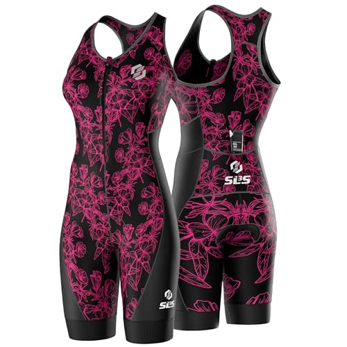SLS3 Triathlon Suits Women - Sleeveless Pro Trisuit with Comfy Tri Chamois - color: Elektra, size: X-Large