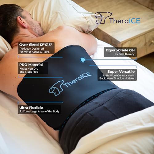 TheraICE PROpack Cold Therapy Reusable Cold Gel Ice Pack - Extra Large 12x15 - Great for Muscular Back Pain, Shoulder, Hip Knee - Oversized Multipurpose Cold Icepack for Minor Aches & Pains - size: Extra Large (Pack of 1)
