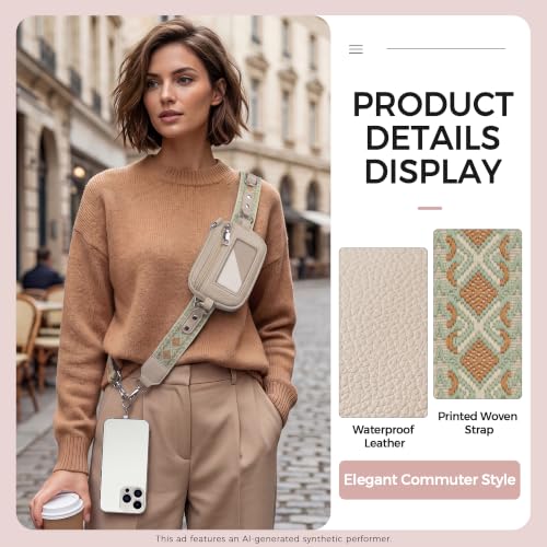 Phone Lanyard Wallet Crossbody Strap To Save The Bag For Girls - color: Apricot