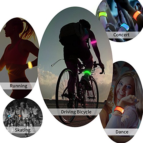 esonstyle 6 PCS LED Light Up Band Slap Bracelets - color: 6 pcs