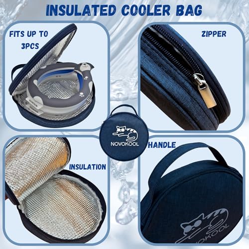 Neck Cooling Tube with Insulated Bag - Reusable Ice Ring Neck Cooler Wrap Indoor Outdoor - Wearable Cooling Ring - Relief for Summer and Hot Flashes - Freezes Under 64℉ (Blue and White) - color: 1 Pack Blue and White