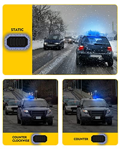 LUMENIX 42 LED Roof Top Strobe Beacon Light Bar, Patent Design, Blue - color: Blue