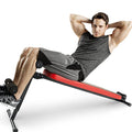 Marcy Utility Slant Board With Headrest Folding Design Adjustable Positions SB-4606 Black/Red 29 x 18 x 59 Inches