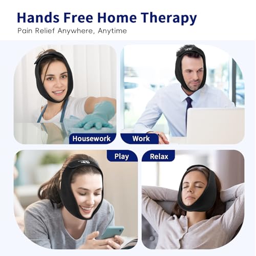 Wisdom Teeth Ice Pack Head Wrap for Pain Relief - Cold Hot Therapy for Face - color: Black