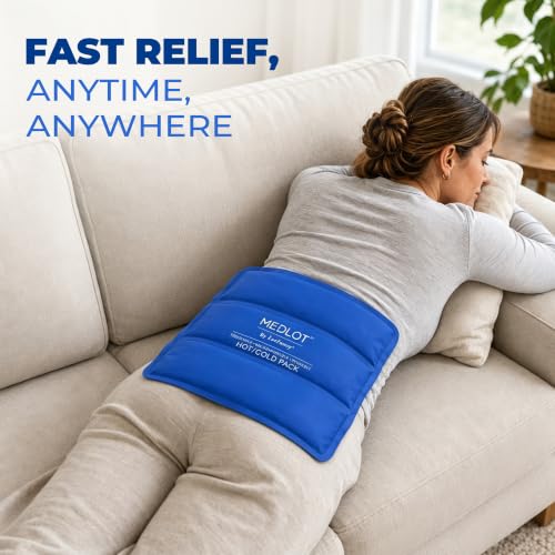 LotFancy Ice Pack for Injuries, Reusable Large Hot Cold Pack for Therapy, Heating or Cooling Gel Pad for Back Shoulder Knee Waist Sprains, Muscle or Joint Pain Relief, 14" x12" - style: 13.8x11.8in