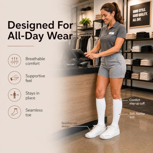 CopperJoint Compression Socks Women & Men, 15-20 mmHg, Medium - color: White, size: Medium