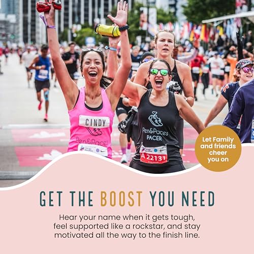 NYC Race Bib Kit - GET PERSONALIZED CHEERS - Race Bib with Alphabet Decals & Safety Pins – Add-Your-Name Running Accessory for Marathons Races
