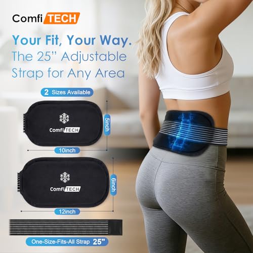 ComfiTECH Triple-Gel Soft Ice Packs with Extended 30-Min Cooling, 10"×5" - size: Medium 10 × 5 Inch