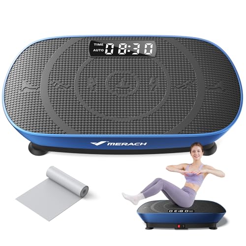 MERACH CV30 Pro Curved Vibration Plate Exercise Machine, Powerful & Quiet - color: Blue