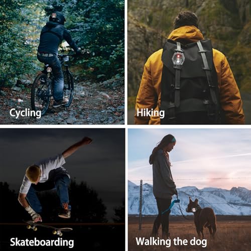 Bike Tail Lights Bicycle Cycling Rear Light USB-C Rechargeable Clip on Strobe LED Safety Light, Running Lights for Runners Flashing Bike Lights for Night Riding Hiking Pet Dog