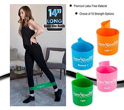 Mini Loop + Flat Resistance Band 5 Set, Latex Free - color: a. LIGHT STRENGTH GREEN Set