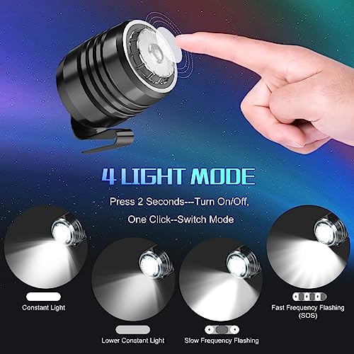 4 Rechargeable Headlights Compatible with Clog, Light Attachment for Shoes, Lights Accessories for Kids Adult Sandals, Clip on Clog Headlamp, Shoe Light Up Charms