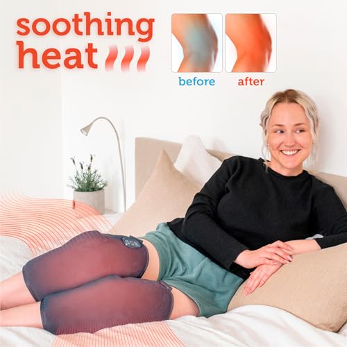 COMFIER Heated Knee Massager Heating Pad for Knee,Heat Knees Warmers Wrap with Massage and Vibration-Greige - color: Greige