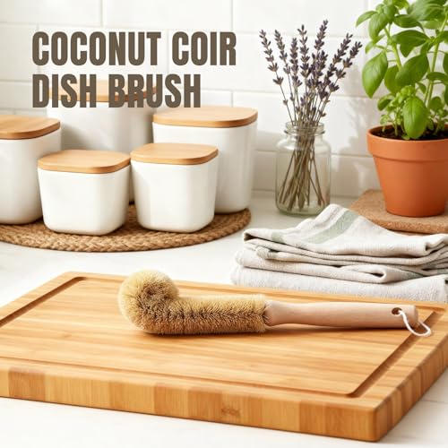 Bottle Brush Cleaner with Long Beech Wood Handle, Scratch-Safe, L-Shaped Design for Cleaning Coffee Mugs, Mason Jars, Thermos, Glass Bottles, Beer Bottles, Wine Bottles, and Baby Bottles - size: 1 Pack - L- Brush