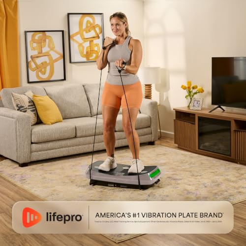 Lifepro Rumblex 4D Vibration Plate Exercise Machine with 7 Training Modes - color: Brown, size: Standard