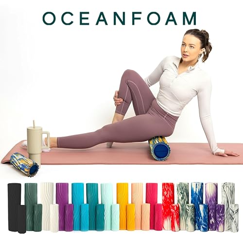 Oceanfoam Ripple Roller - Small Foam Roller (Royal, Gold & Natural Marbled) - color: Royal, Gold & Natural Marbled