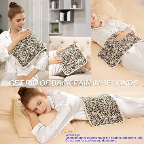 Heating Pad,Heated Blanket,Heating Pad for Back Neck,LeopardPrint,24x12 in - color: Leopardprint, size: 24x12 Inch