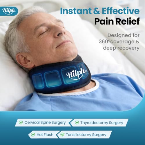 Hilph Neck Ice Pack Wrap, 45-Min Cooling for Tonsillectomy & Sore Throat - color: Black