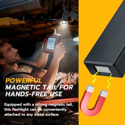 Mcbazel 2 Pack Magnetic Work Light, Rotating Rechargeable Portable LED COB Light with Clip-On Design, 3 Lighting Modes Flashlight for Car Repair, Camping, Work and Emergency
