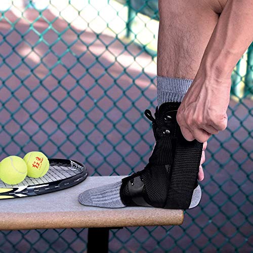 Kuangmi Ankle Brace Stabilizers Adjustable Ankle Support for Sports Protect, Sprained Ankle, Ligament Damage, Injury Recovery 1 Piece (M) - size: Medium