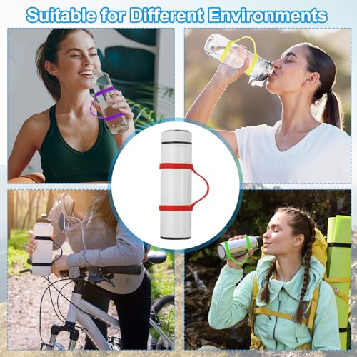 PATIKIL Water Bottle Carrier Grip, Portable Soft Silicone Non-Slip Water Handle Grip Water Bottle Holder Strap - color: Black