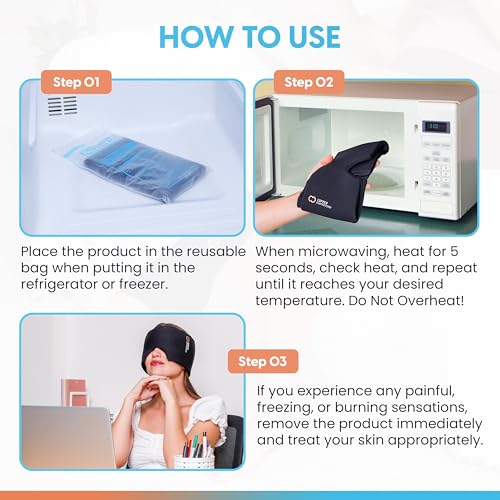 CopperFreeze™ Migraine Relief Mask Cap w/Cryo Gel by Copper Compression - Reusable 360° Ice Pack Band for Headaches - Eases Nausea, Sinus Pressure, Tension - Gift for Women, Men, Moms - One Size - style: Migraine Relief Mask