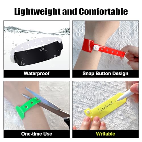 100pcs Vinyl Wristbands, Disposable Waterproof Wristbands (Multiple) - color: Multiplecolors