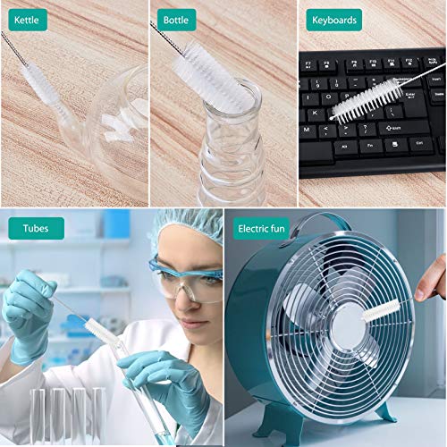 CiaraQ Bottle Cleaning Brushes, 8 Inch Nylon Tube Brush Set - color: White, size: 8.0 Inch (10pcs)